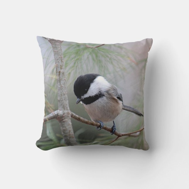Black-capped chickadee cushion (Front)
