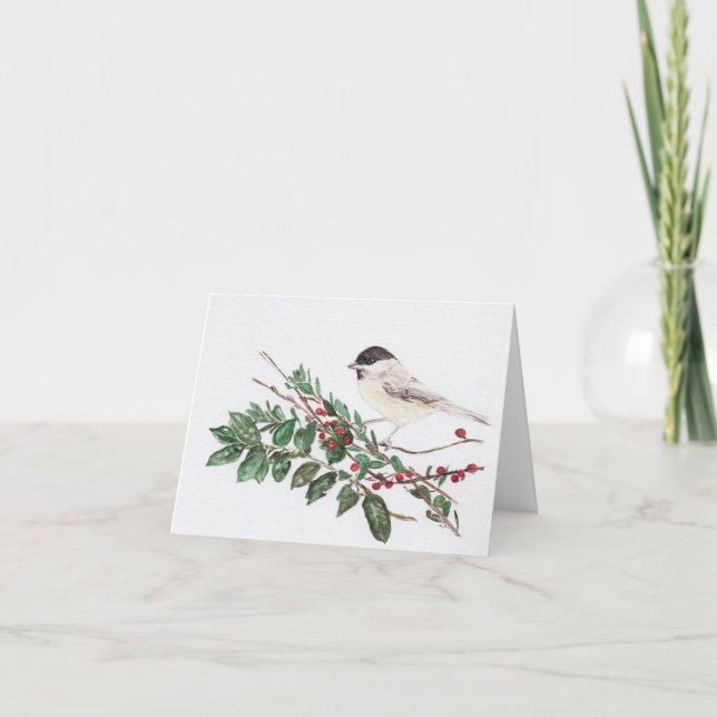 Black-capped Chickadee design on a Greeting Card (Front)
