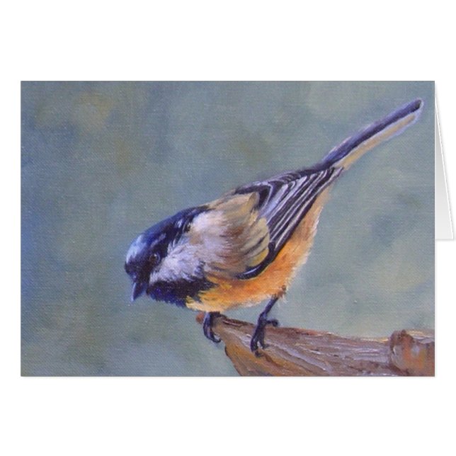 Black Capped Chickadee Greeting Card (Front Horizontal)