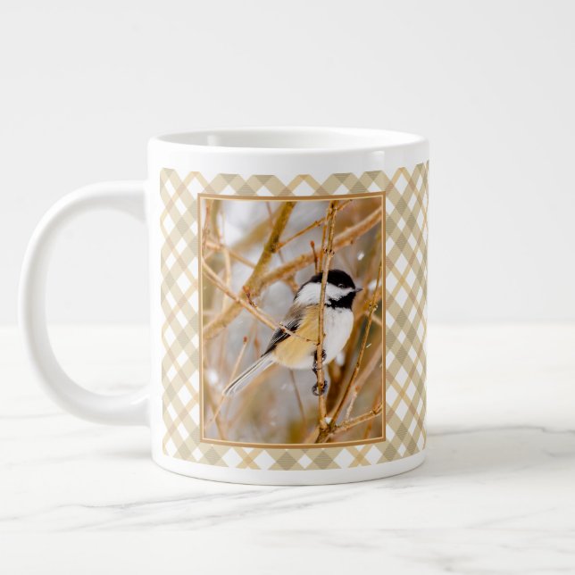 Black-Capped Chickadee - Original Photograph Large Coffee Mug (Left)