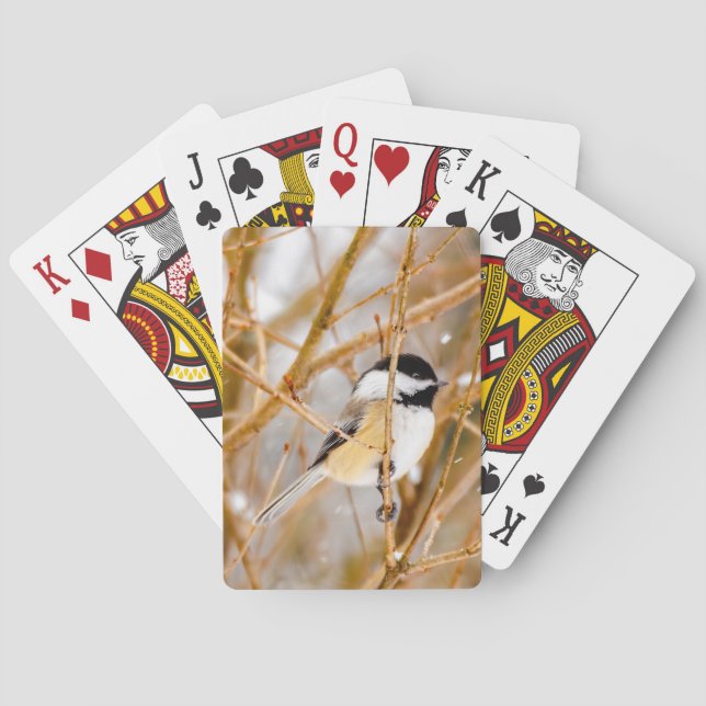 Black-Capped Chickadee - Original Photograph Playing Cards (Back)