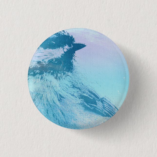 Black Capped Chickadee Print 3 Cm Round Badge (Front)