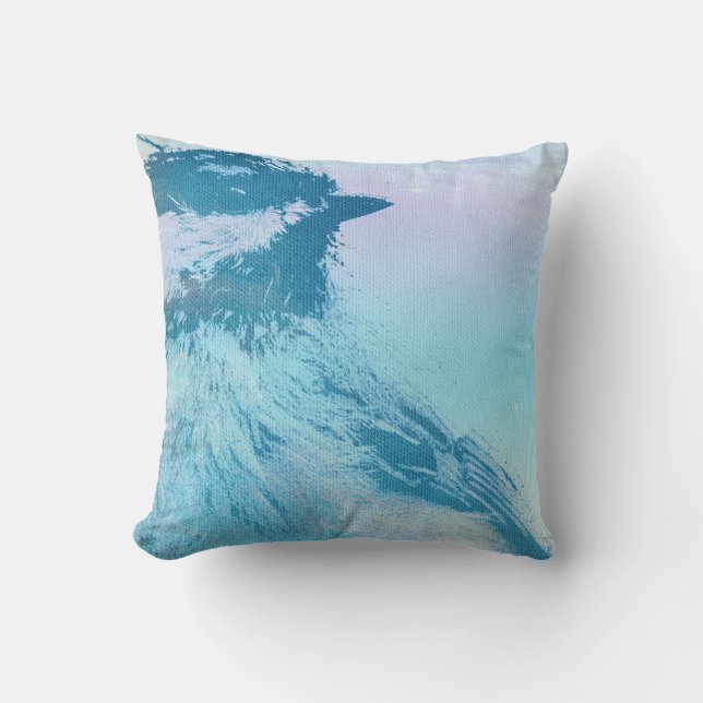 Black Capped Chickadee Print Cushion (Front)
