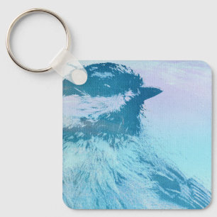Black Capped Chickadee Print Keychain