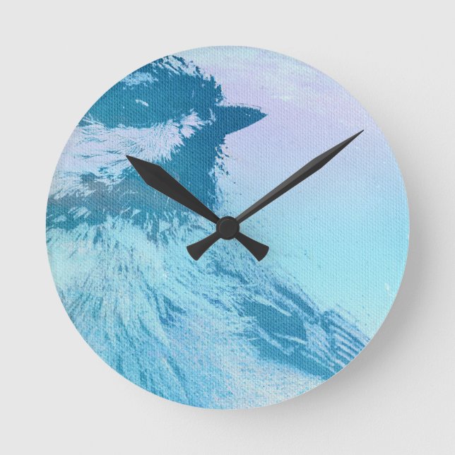 Black Capped Chickadee Print Round Clock (Front)