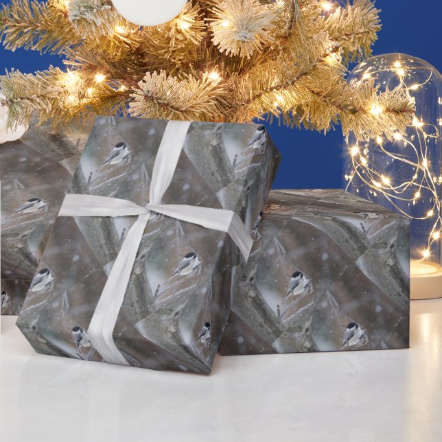 Black-capped Chickadee - Songbird Wrapping Paper (Holidays)