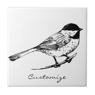 Black-capped Chickadee Thunder_Cove Ceramic Tile