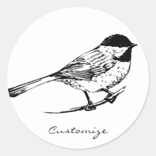 Black-capped Chickadee Thunder_Cove Classic Round Sticker