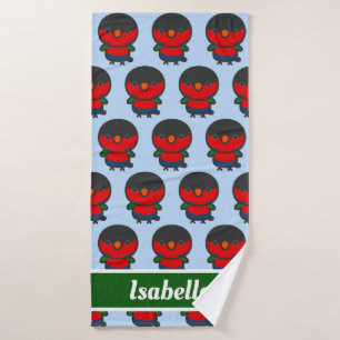 Black-capped lory bath towel
