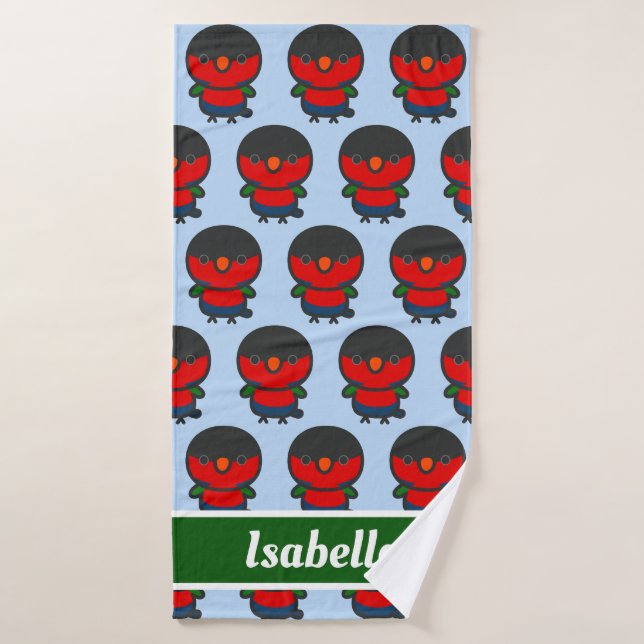 Black-capped lory bath towel (Bath Towel)