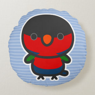 Black-capped lory round cushion