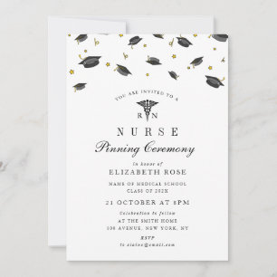 Black caps nurse pinning ceremony invitation