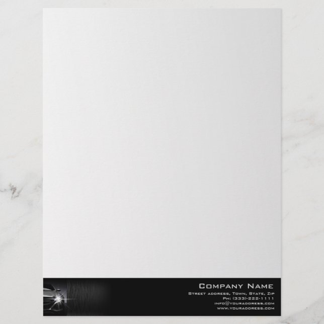 Black Car Automotive Company Border Office Supply Letterhead (Front)