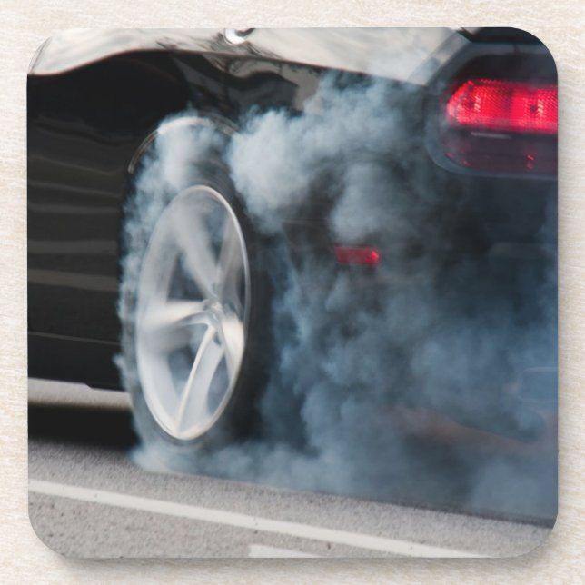 Black car burnout coaster (Front)