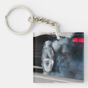 Black car burnout key ring