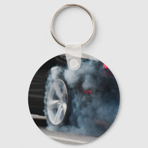 Black car burnout key ring