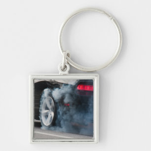 Black car burnout key ring