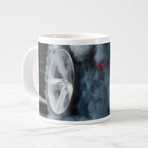 Black car burnout large coffee mug