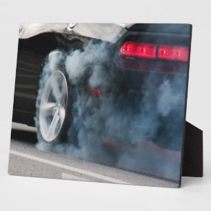 Black car burnout plaque