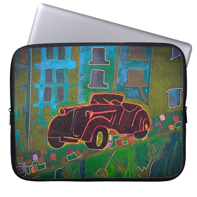 Black car laptop sleeve (Front)
