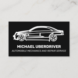 Black Car Logo Automobile Mechanic Driver Business Card