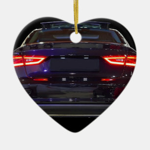 black car, red lights ceramic ornament