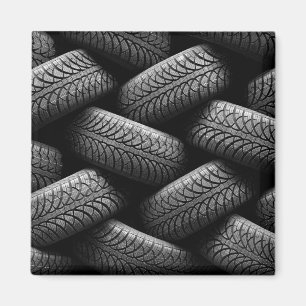 Black Car Tires Magnet