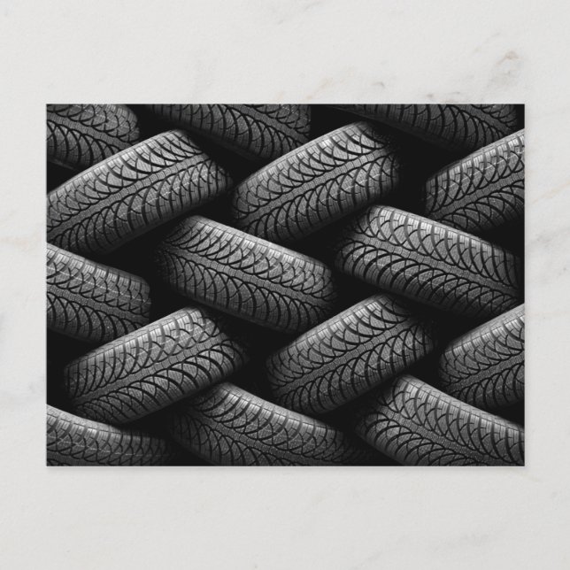 Black Car Tires Postcard (Front)