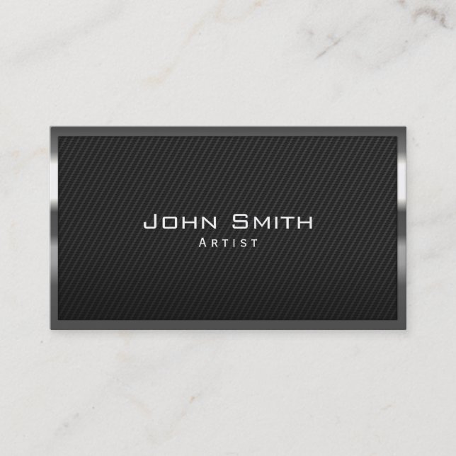 Black Carbon Fibre Artist Business Card (Front)