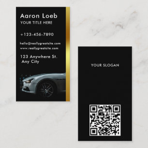 Black Carbon Fibre Gold Luxury Car Hire Chauffeur  Business Card