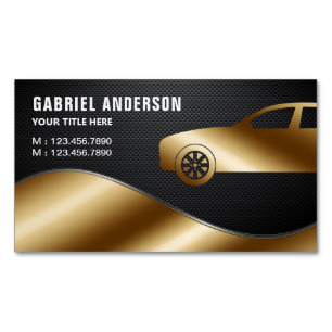 Black Carbon Fibre Gold Luxury Car Hire Chauffeur Magnetic Business Card