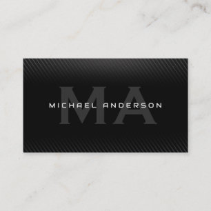 Black Carbon Fibre Monogram Lux Business Card