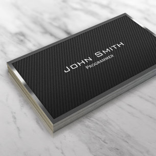 Black Carbon Fibre Programmer Business Card