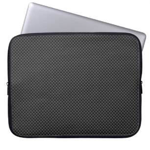 Black Carbon Fibre Style Print Background Laptop Sleeve
