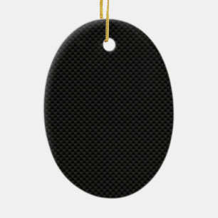 Black Carbon Fibre Style Print Ceramic Tree Decoration