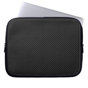 Black Carbon Fibre Style Print Decor Laptop Sleeve