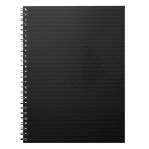 Black Carbon Fibre Style Print Notebook