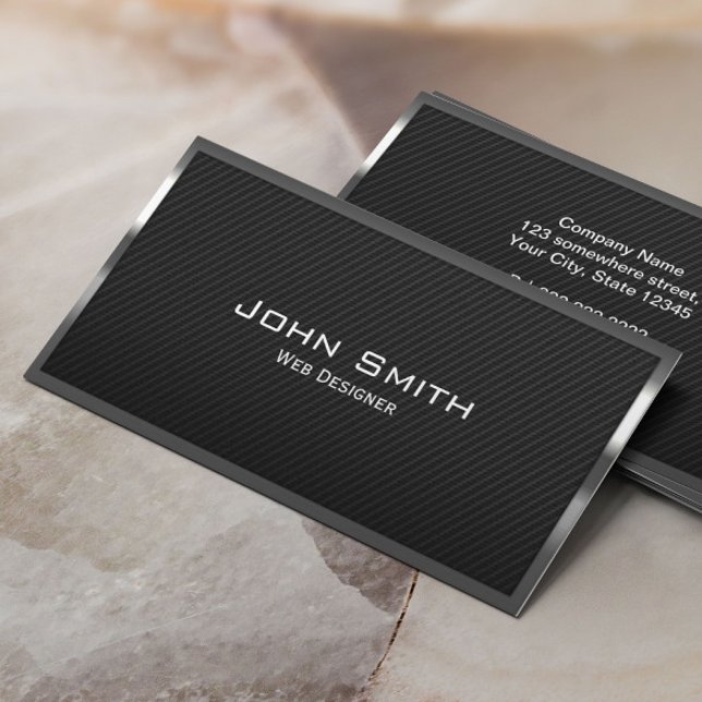 Black Carbon Fibre Web Design Business Card (Creator Uploaded)