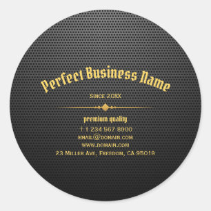 Black Carbon Gold Elegant Luxury Clear Unique Classic Round Sticker