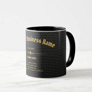 Black Carbon Gold Elegant Luxury Clear Unique Mug