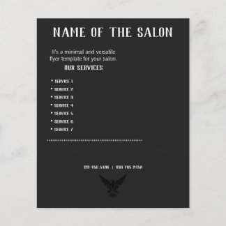 black card for saloon menu