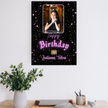 black card photo cute happy birthday