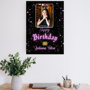 black card photo cute happy birthday