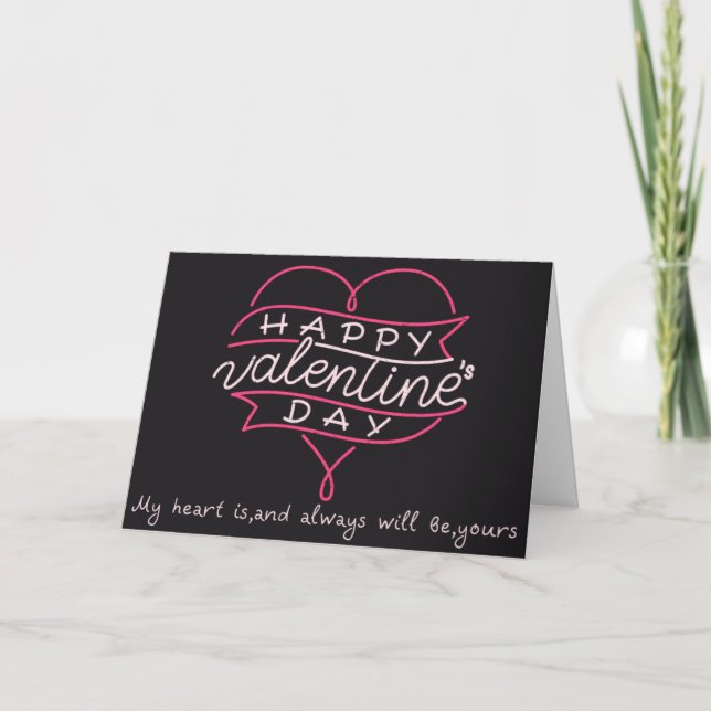Black card with Happy Valentine's Day (Front)