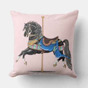 Black Carousel Horse Cushion