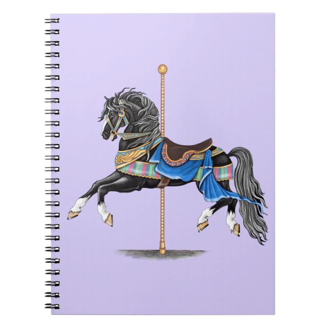 Black Carousel Horse Notebook (Front)