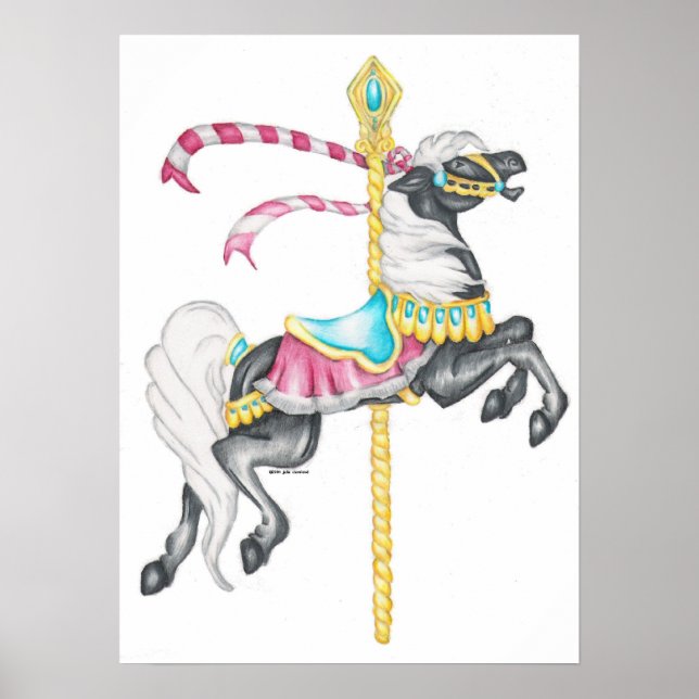Black Carousel Horse Poster (Front)