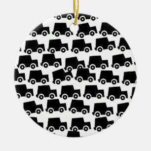 Black Cars Ceramic Tree Decoration