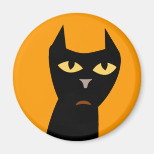 Black Cartoon Halloween Cat Fun Art Magnet