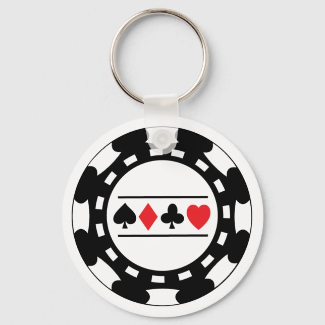Black Casino Chip Keychain (Front)